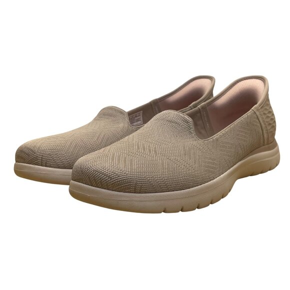 Skechers Women’s Taupe Slip-Ins Air-Cooled Memory Foam Flat Sneakers Size 11 - Picture 3 of 9